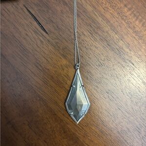 Kendra Scott Faceted Teardrop Pendant Necklace - Silver Tone